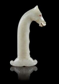 A Mughal Style White Jade Dagger Hilt Height 4 inches.