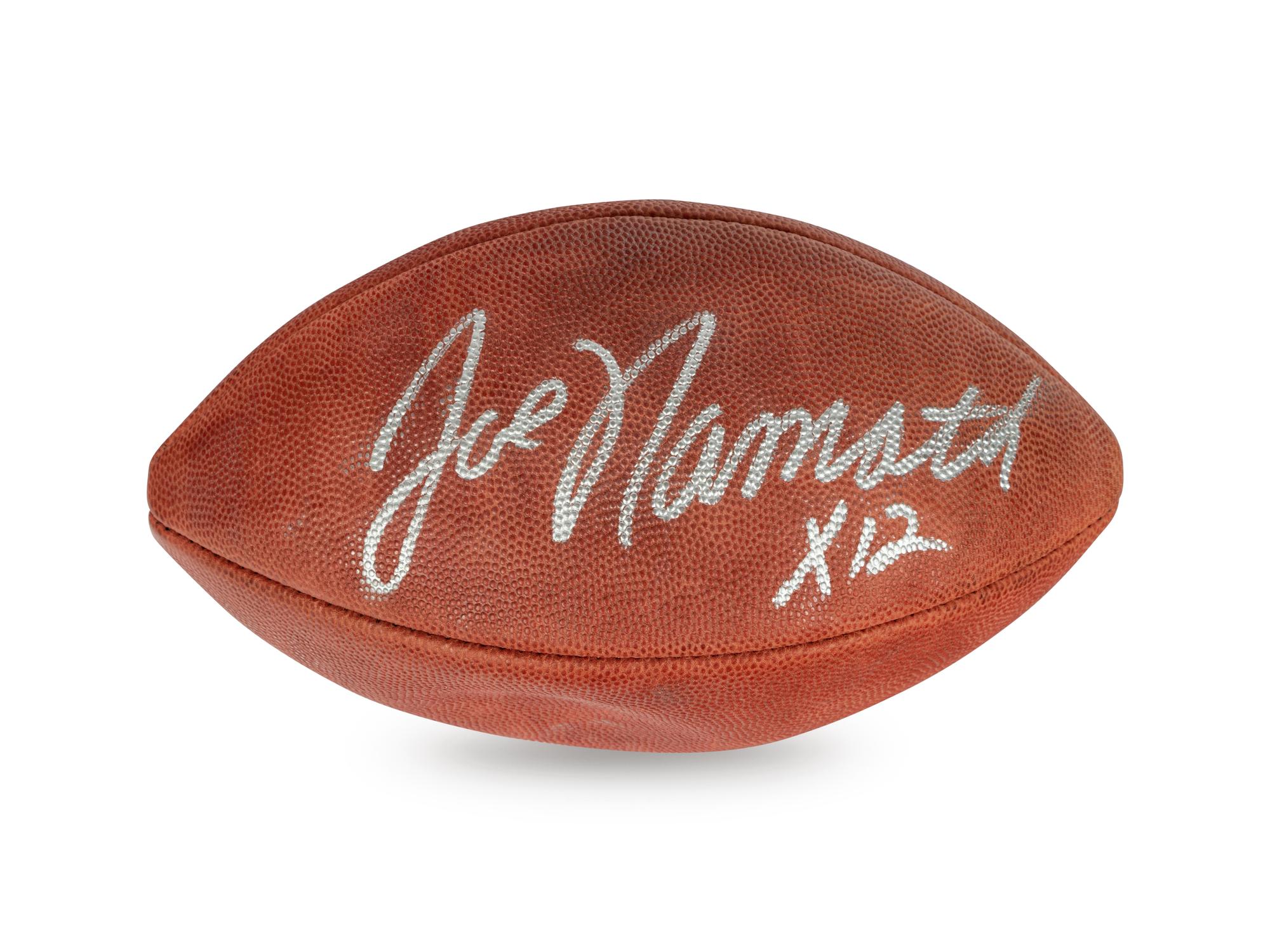 A Group of Football Hall of Fame Signed Autograph Items Including a Joe Namath Football (Beckett Authentication Services BAS Certified),