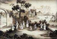 A Pair of Chinese Export Reverse Paintings on Glass