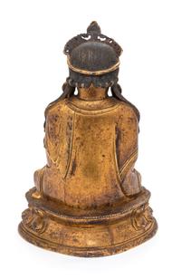 A Sino-Tibetan Gilt Bronze Figure of Guanyin Height 9 1/2 inches. — 18TH CENTURY