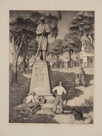 A group of three prints ( Shadows; Stone Wall; Winter Work )