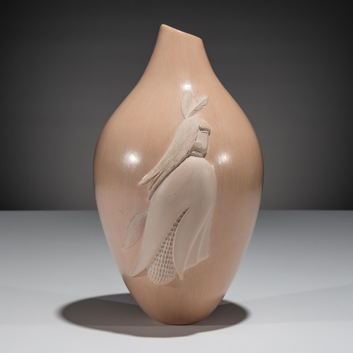 Buffware Pottery Vase, Corn Maiden