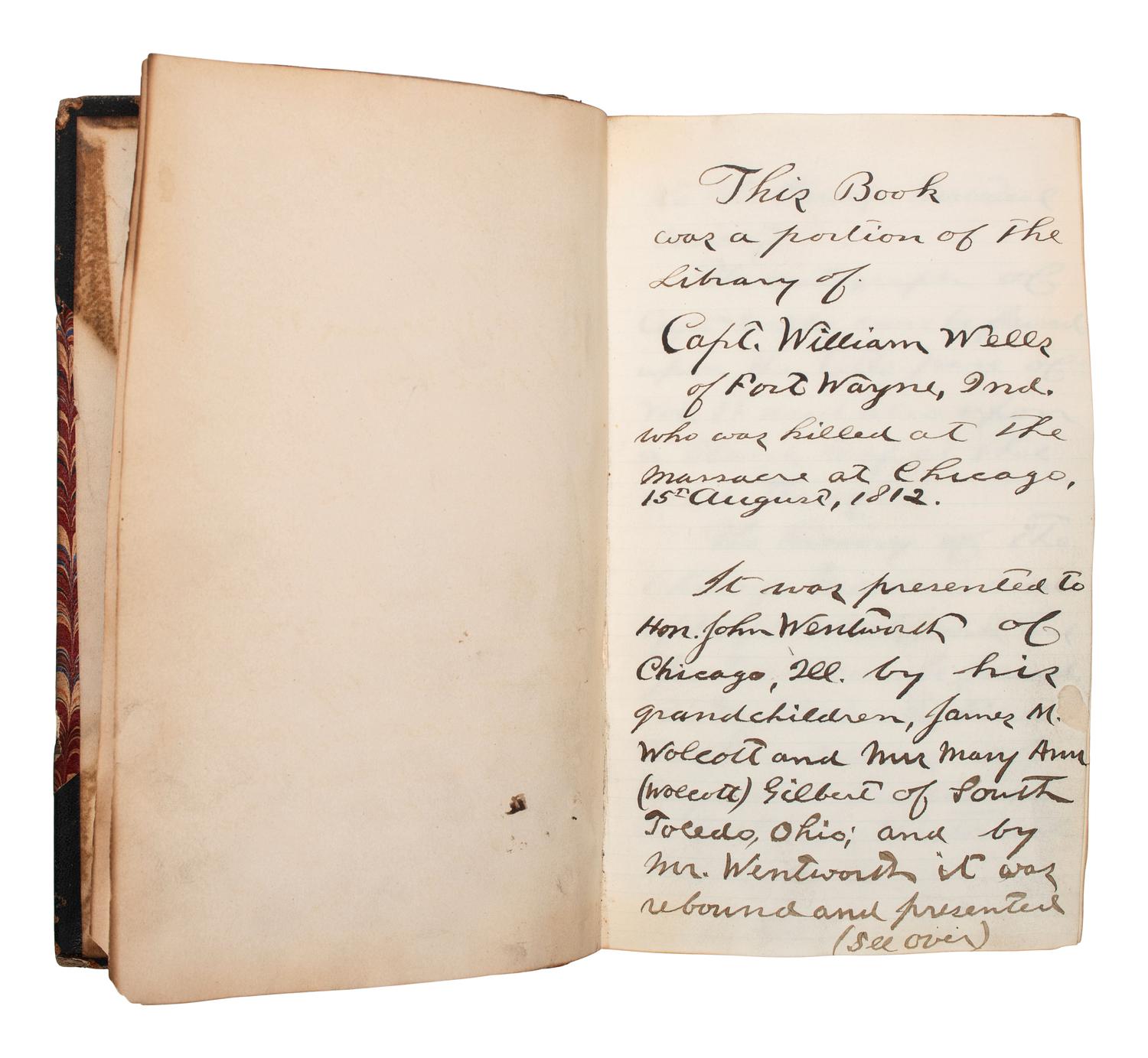 [WAR OF 1812]. -- [WELLS, William (ca 1770-1812), his copy]. WASHINGTON, George (1732-1799). Official Letters to the Honourable American Congress... New York: Samuel Campbell, 1796.
