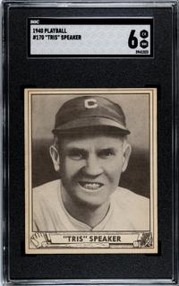 A 1940 Play Ball Tris Speaker Baseball Card No. 170 (SGC 6 EX/NM)