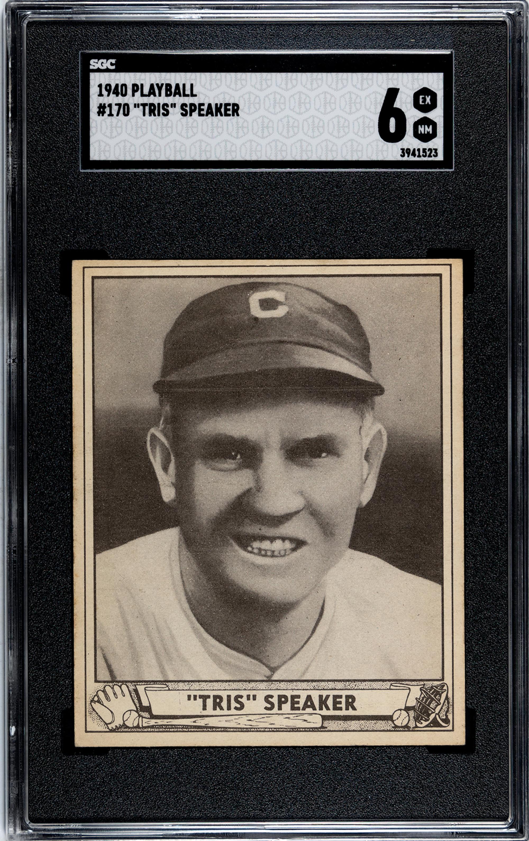 A 1940 Play Ball Tris Speaker Baseball Card No. 170 (SGC 6 EX/NM)