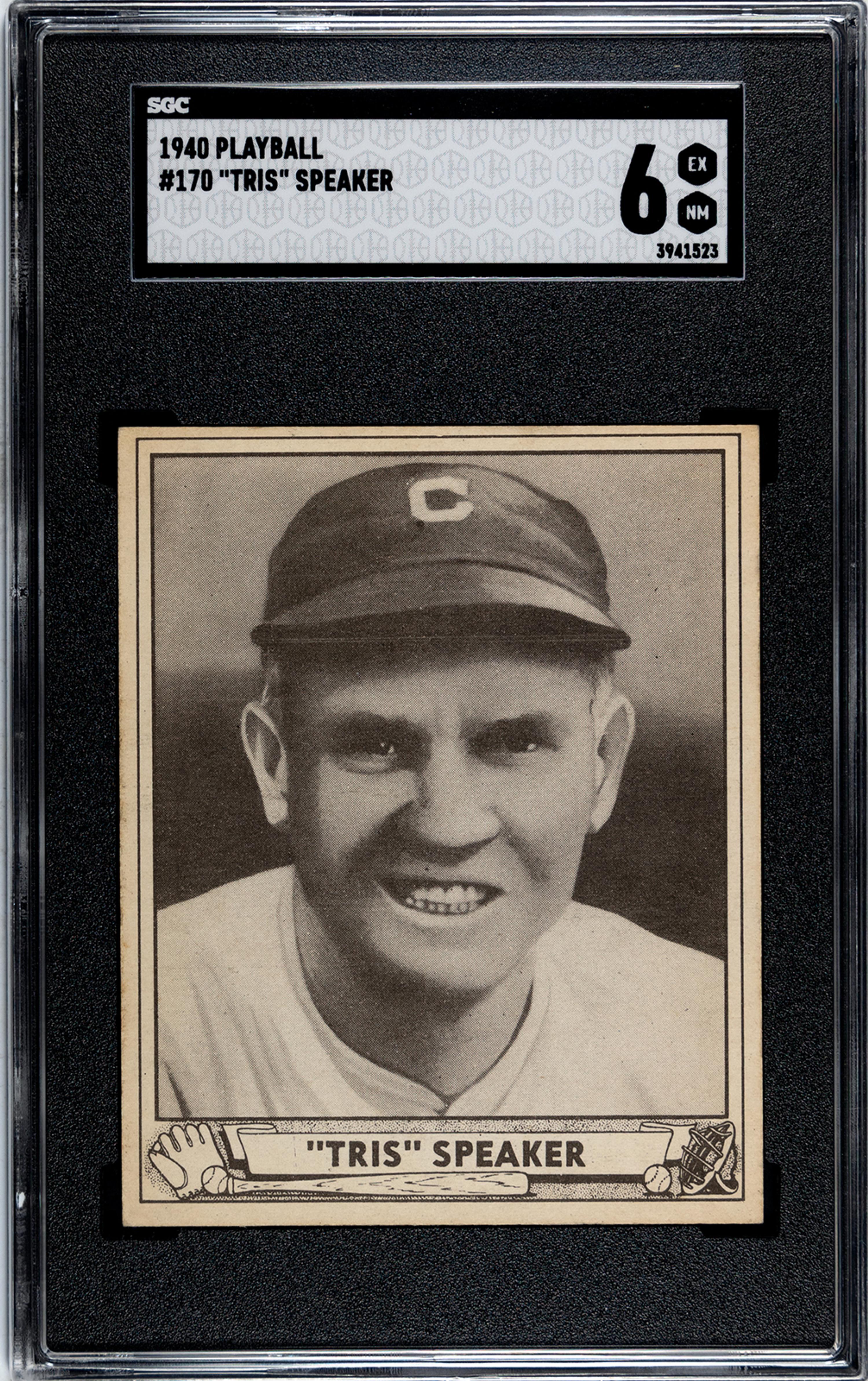 A 1940 Play Ball Tris Speaker Baseball Card No. 170 (SGC 6 EX/NM)