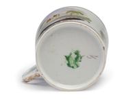 Four Painted Porcelain Articles and a Transferware Plate