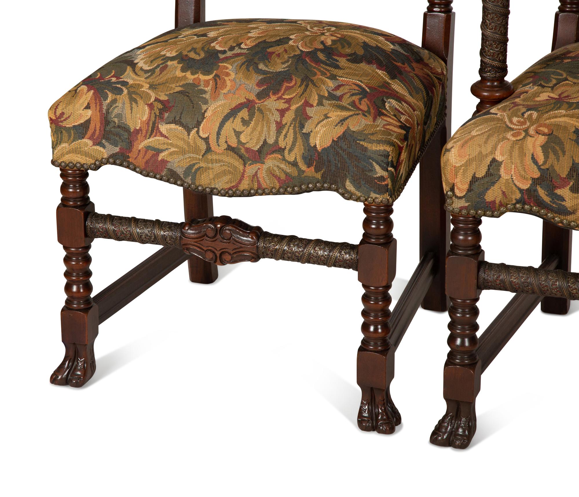 A Set of Six Baroque Style Dining Chairs