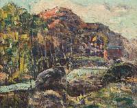 Ernest Lawson (Canadian/American, 1873-1939) - By the Dam