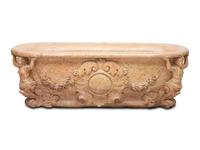 An Italian Carved Rouge Marble Bath Tub — 20th Century