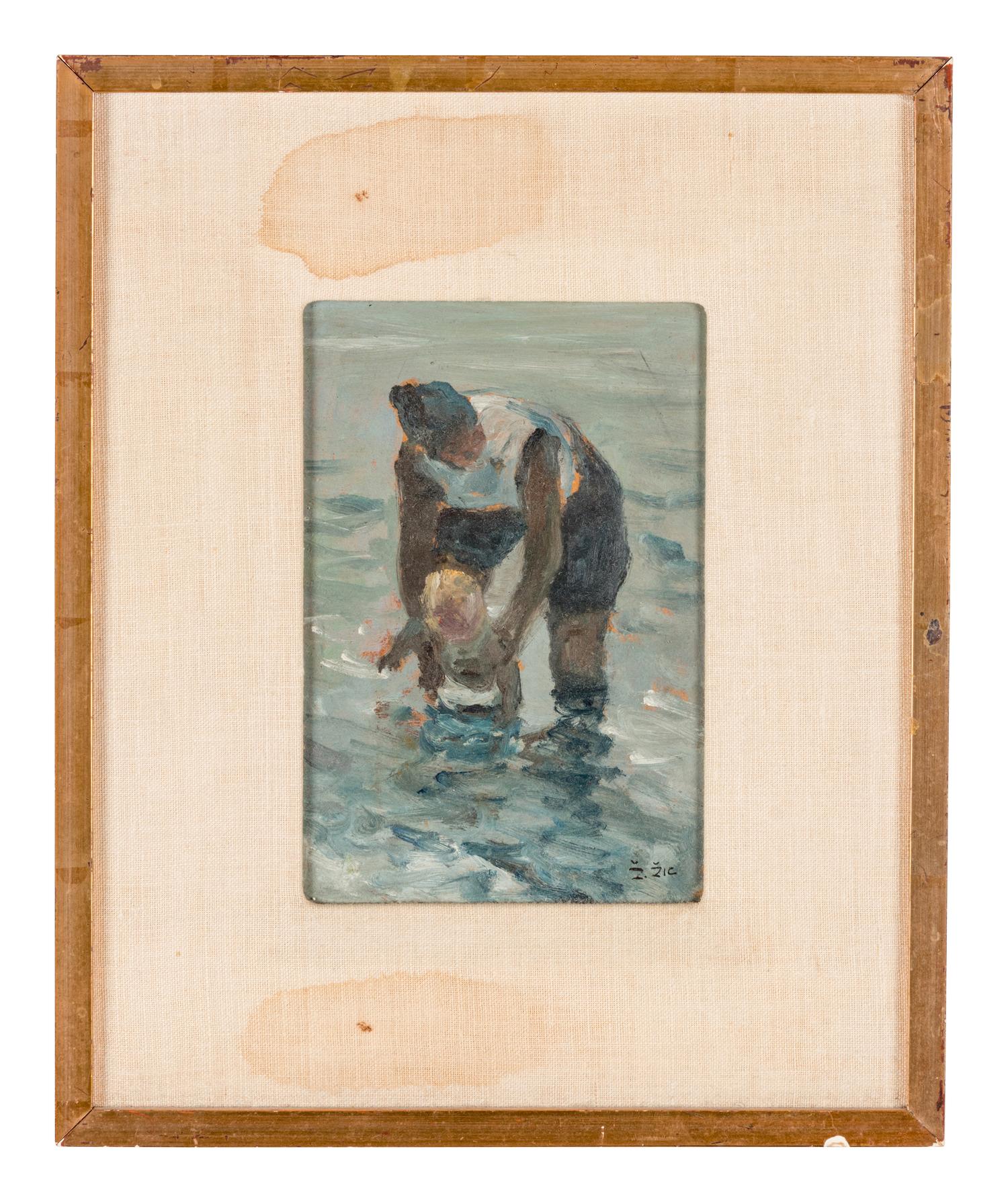 Children in the Park , At the Beach , The Park Bench and Reading the Newspaper (four works)