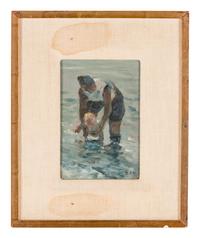 Children in the Park , At the Beach , The Park Bench and Reading the Newspaper (four works)