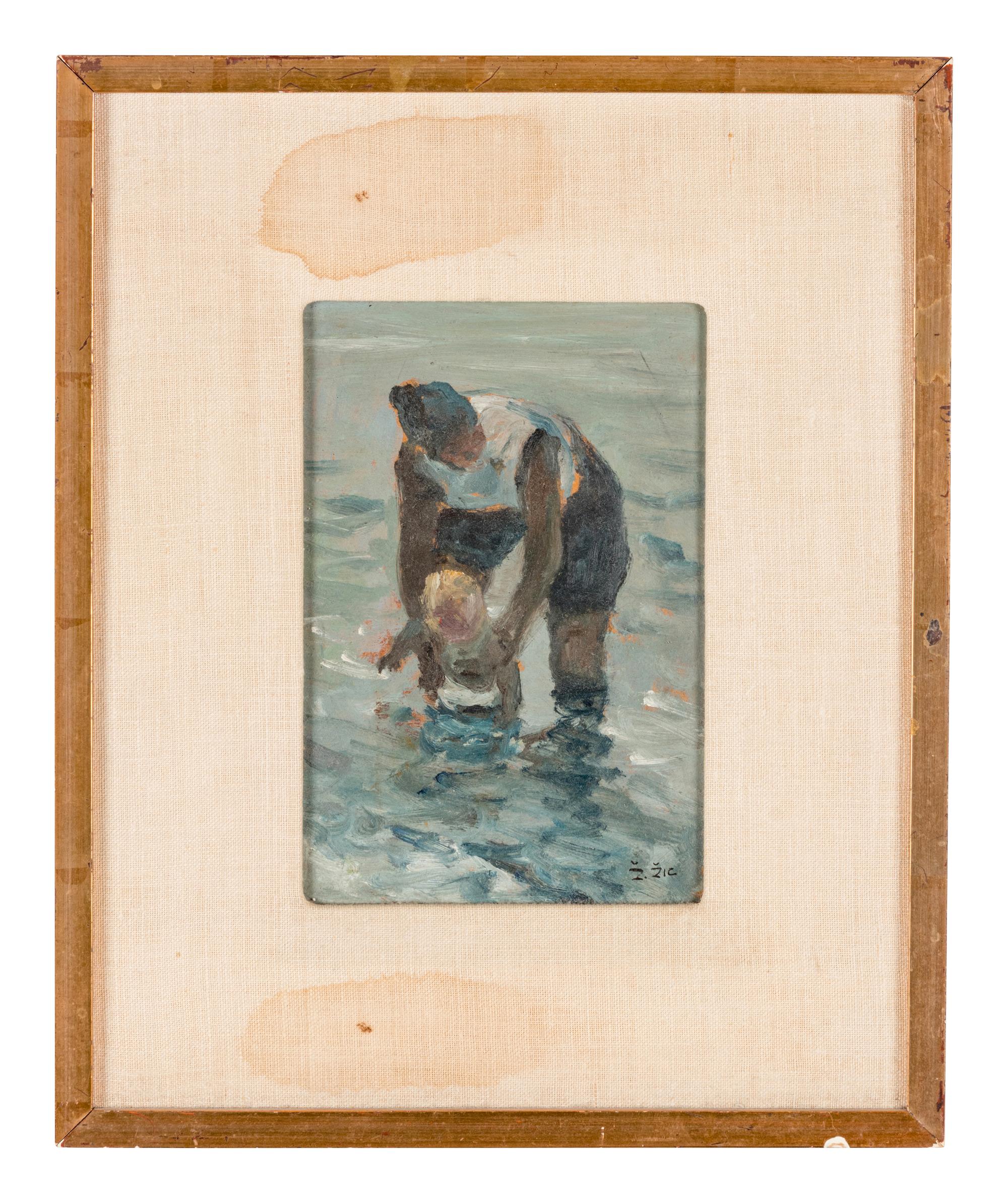 Children in the Park , At the Beach , The Park Bench and Reading the Newspaper (four works)