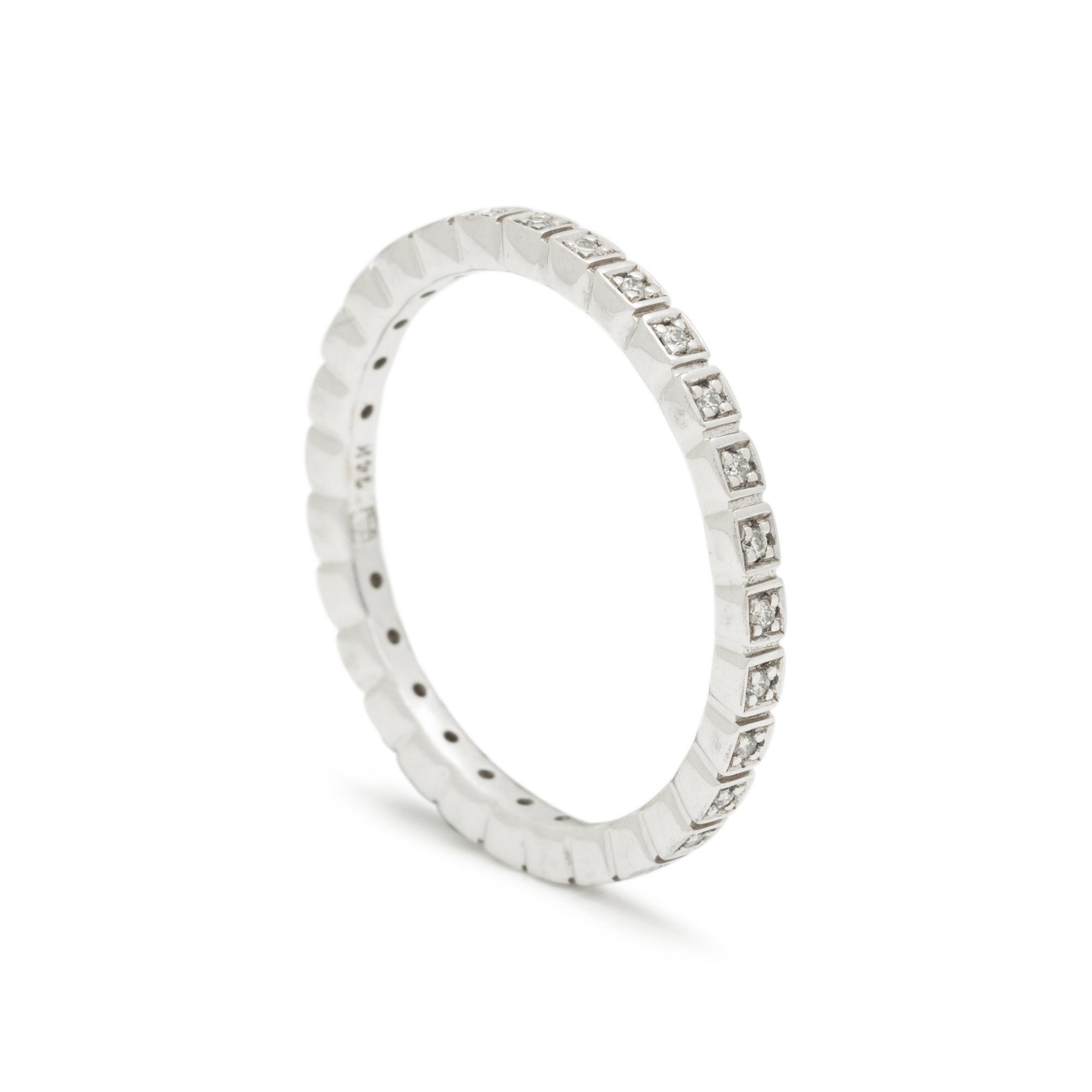 ANNA SHEFFIELD, WHITE GOLD AND DIAMOND 'WHEAT' BAND RING