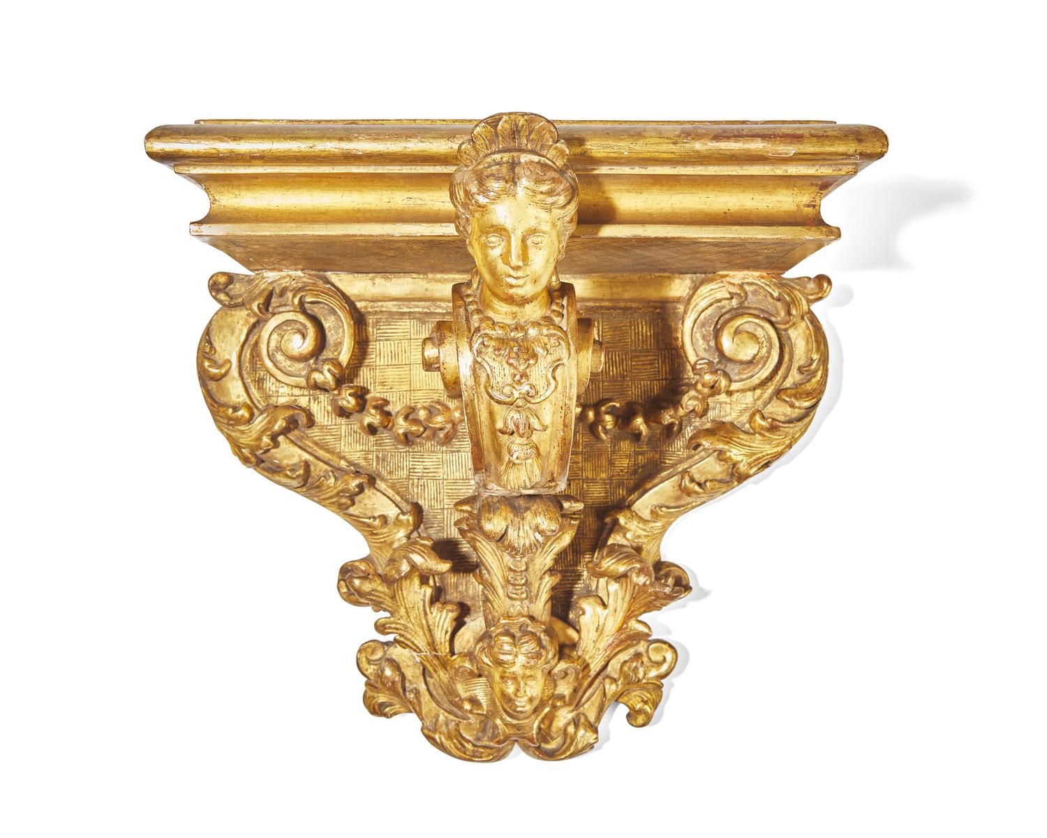 A French Régence giltwood and gesso wall bracket, circa 1720