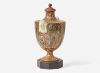 A Neale & Co. Agateware Vase and Cover, UK, 1780s