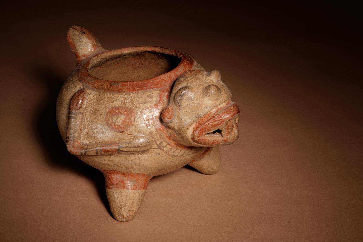A Nicoya Polychrome Terracotta Animal Effigy Vessel