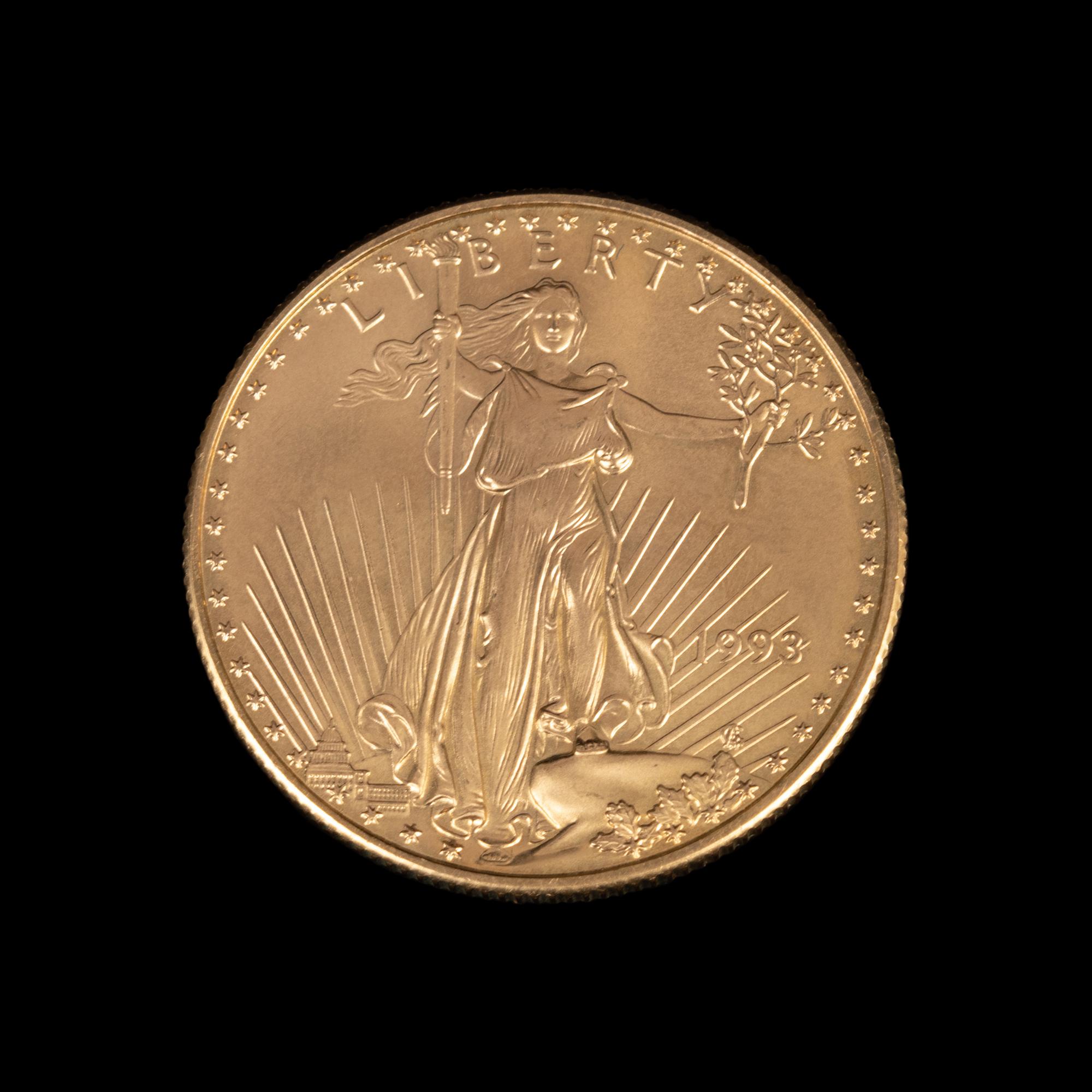 A 1993 Gold Eagle $25 1/2 oz. Gold Coin