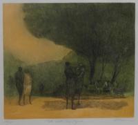 Harold Altman, (American, 1924-2003), Park with Six Figures and November 1979 (two works)