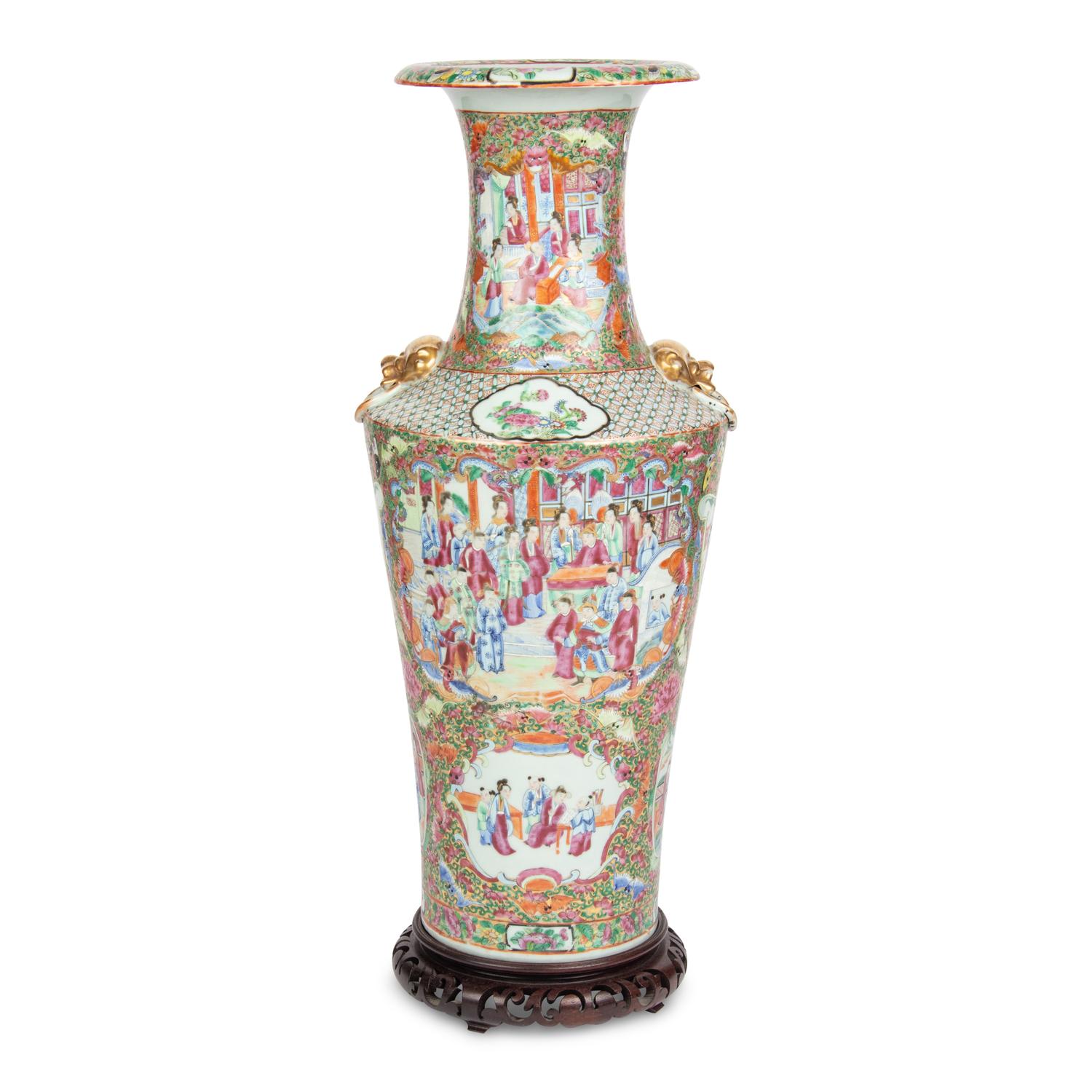 A Large Chinese Export Porcelain Famille Rose Vase