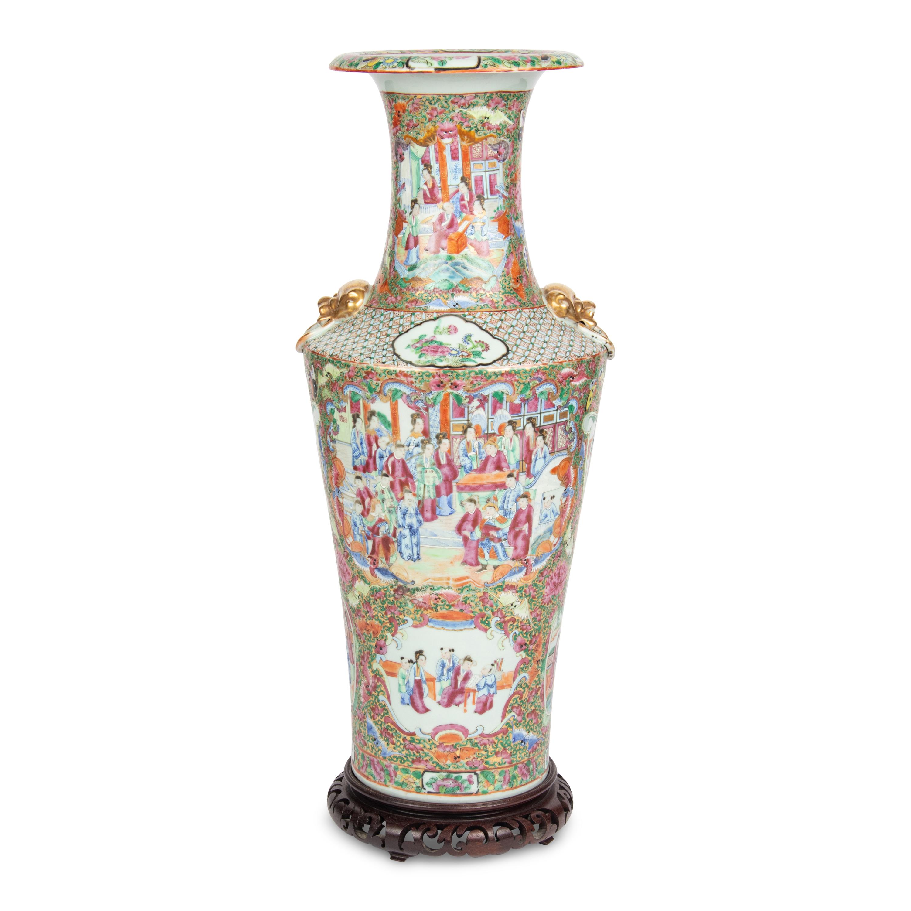 A Large Chinese Export Porcelain Famille Rose Vase