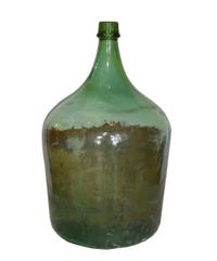 Three Green Glass Wine Bottles 9" W x 9" D x 15.5" H — Argentina, Early 20th Century