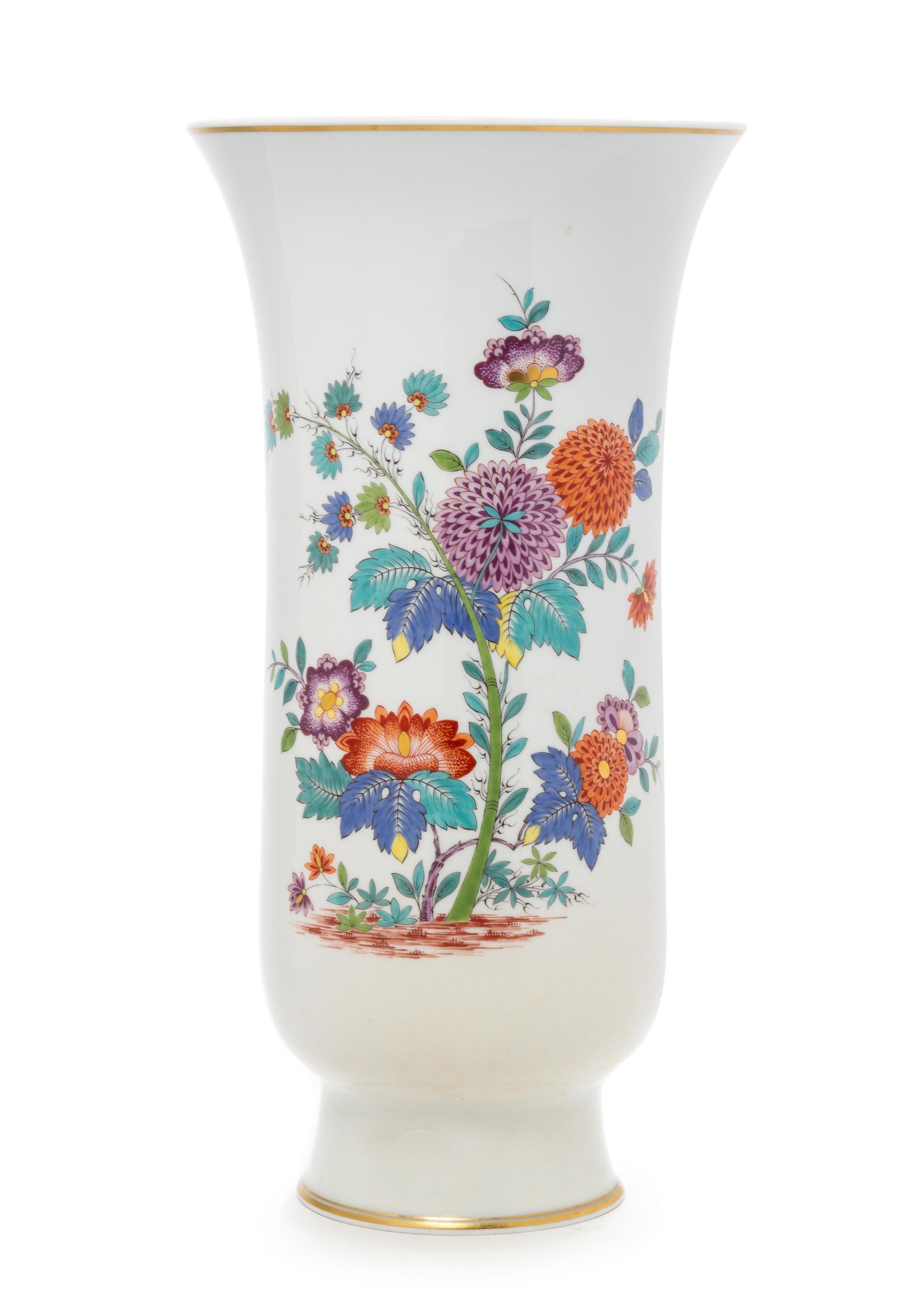A Meissen Porcelain Vase Height 16 7/8 inches.