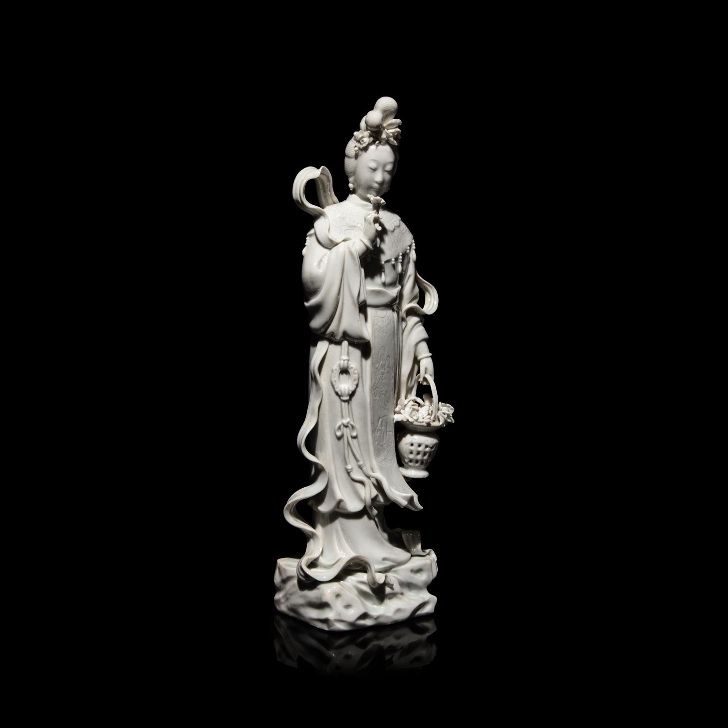 A Chinese Blanc de Chine Figure of a Female Immortal