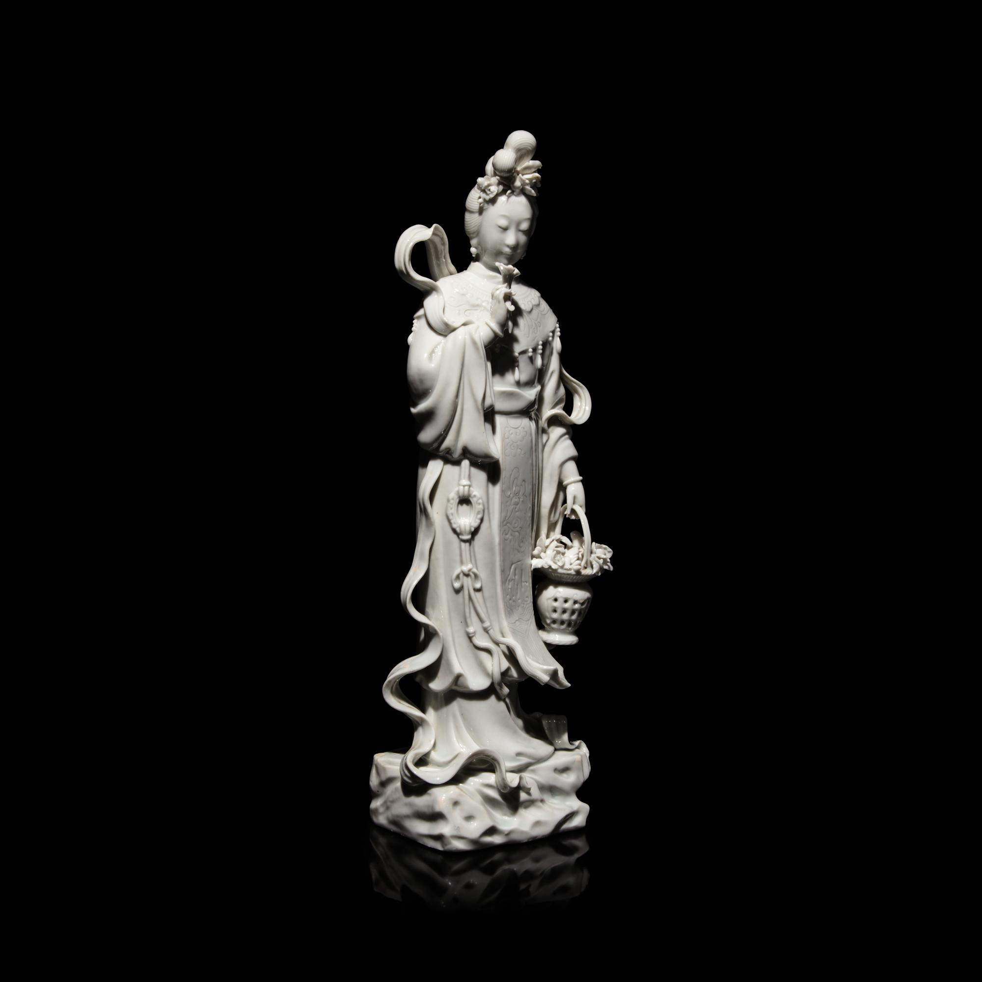A Chinese Blanc de Chine Figure of a Female Immortal