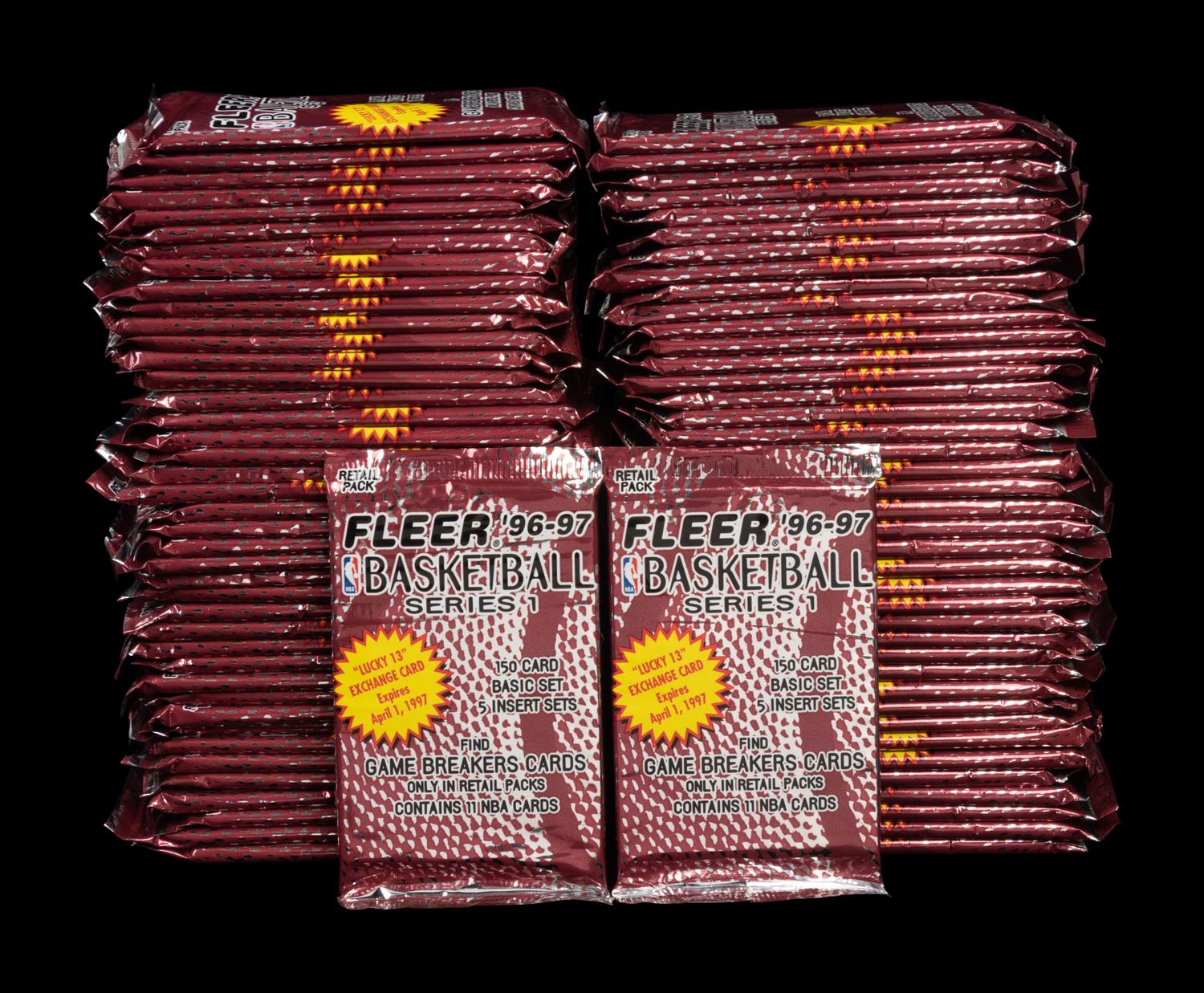 A Group of 63 Packs of 1996-97 Fleer Series One Basketball Cards