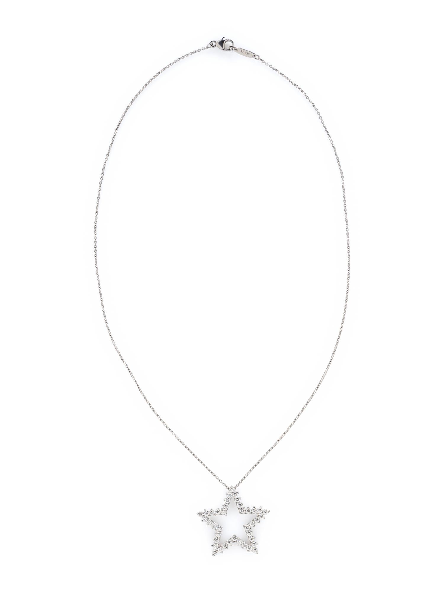 TIFFANY & CO., PLATINUM AND DIAMOND STAR PENDANT NECKLACE