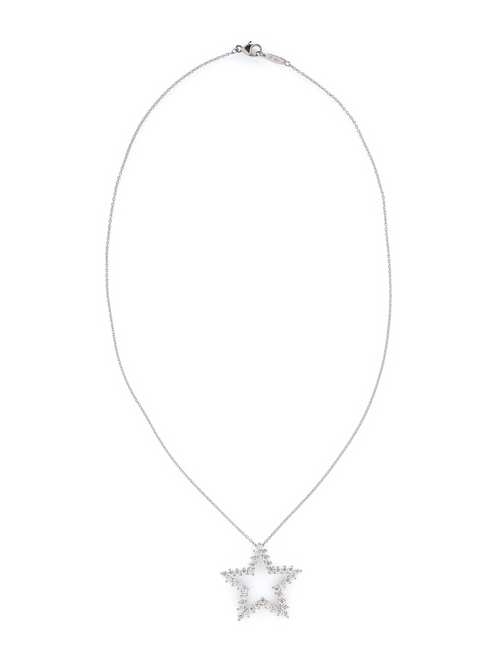 TIFFANY & CO., PLATINUM AND DIAMOND STAR PENDANT NECKLACE