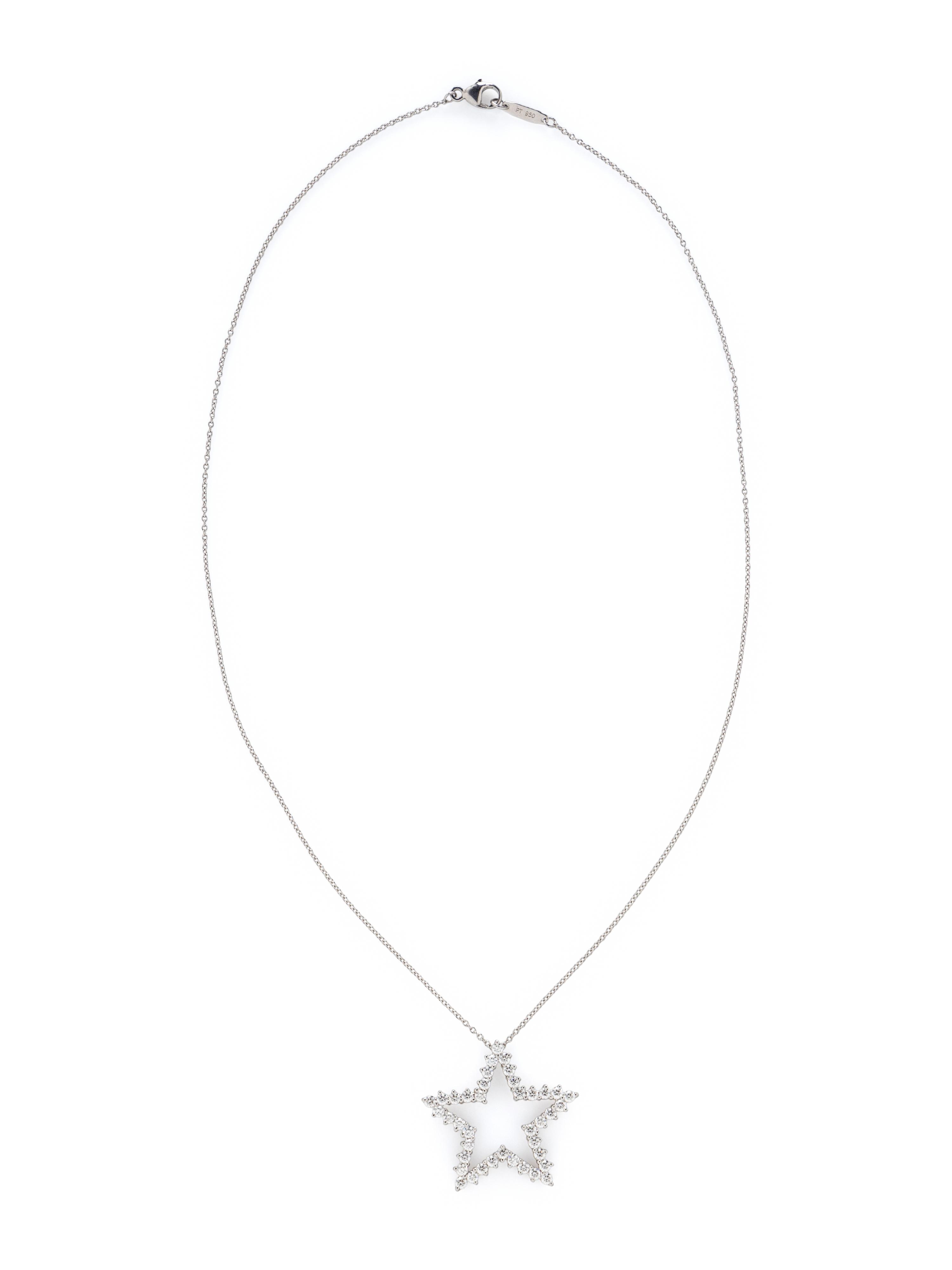 TIFFANY & CO., PLATINUM AND DIAMOND STAR PENDANT NECKLACE