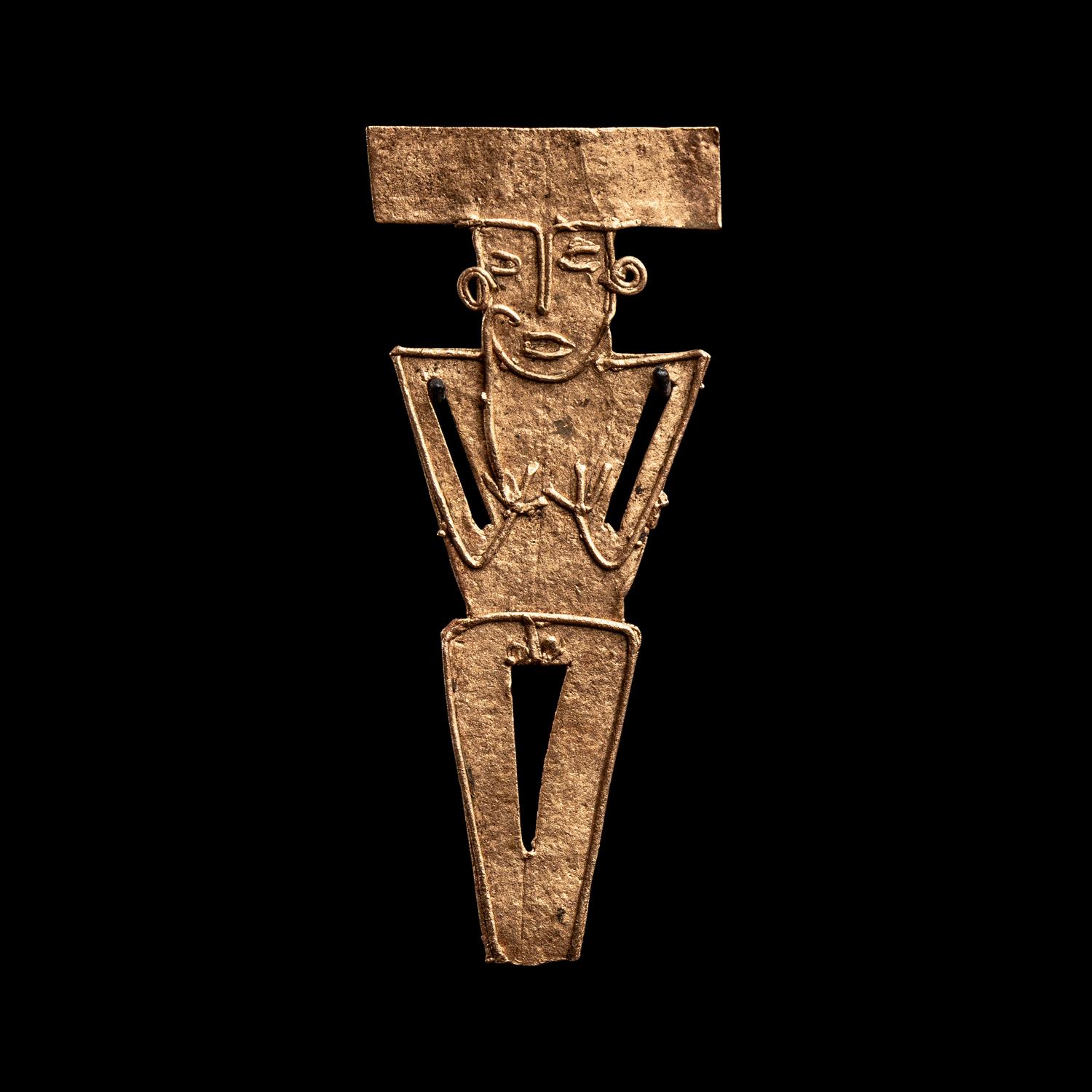 A Muisca Gold Tunjo Figure