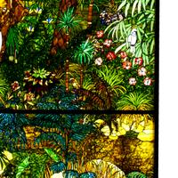 A Mark Bogenrief "Jungle" Stained Glass Window 115.5" W x 140" H — United States, 2015