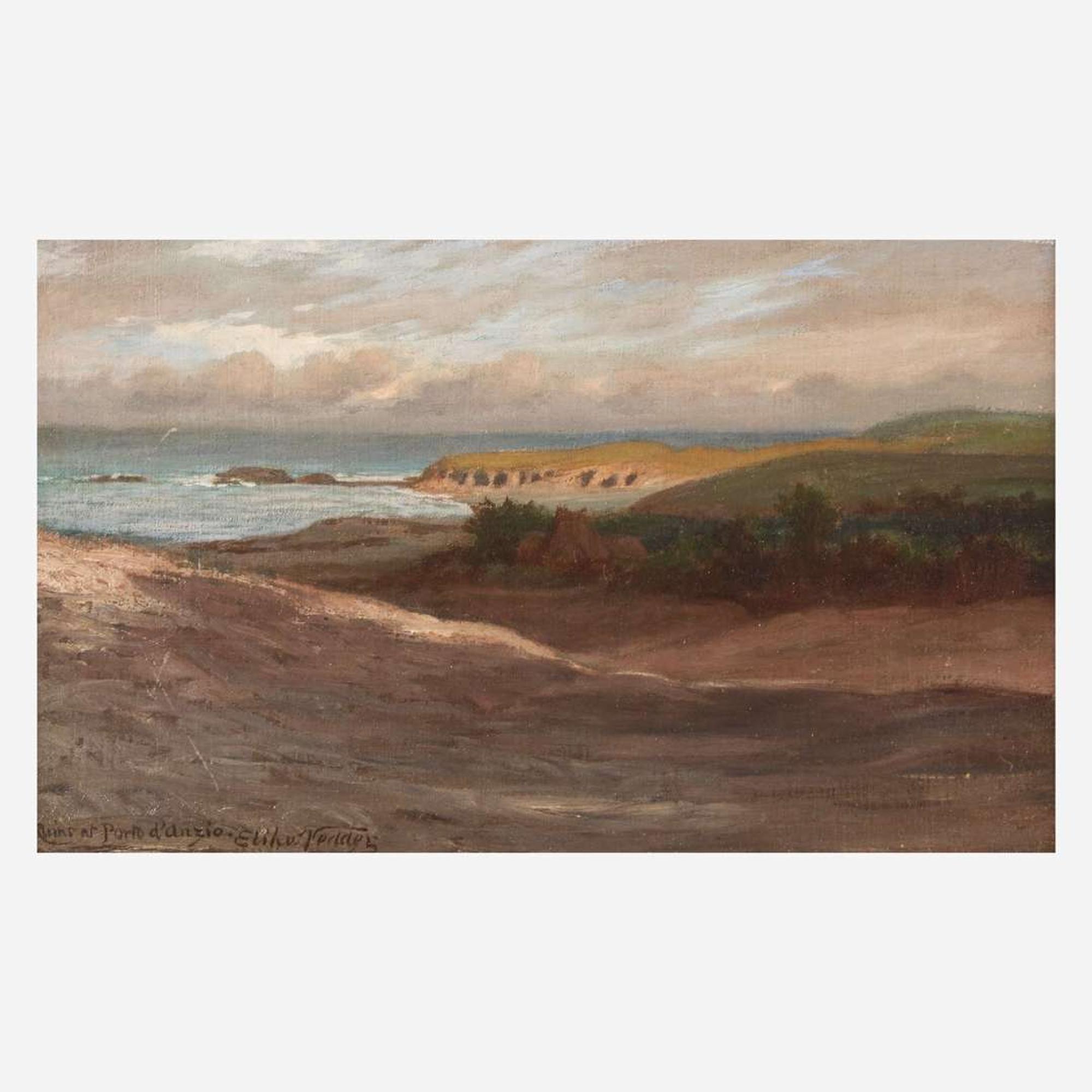 Elihu Vedder (American, 1836-1923) Ruins at Porto d'Anzio