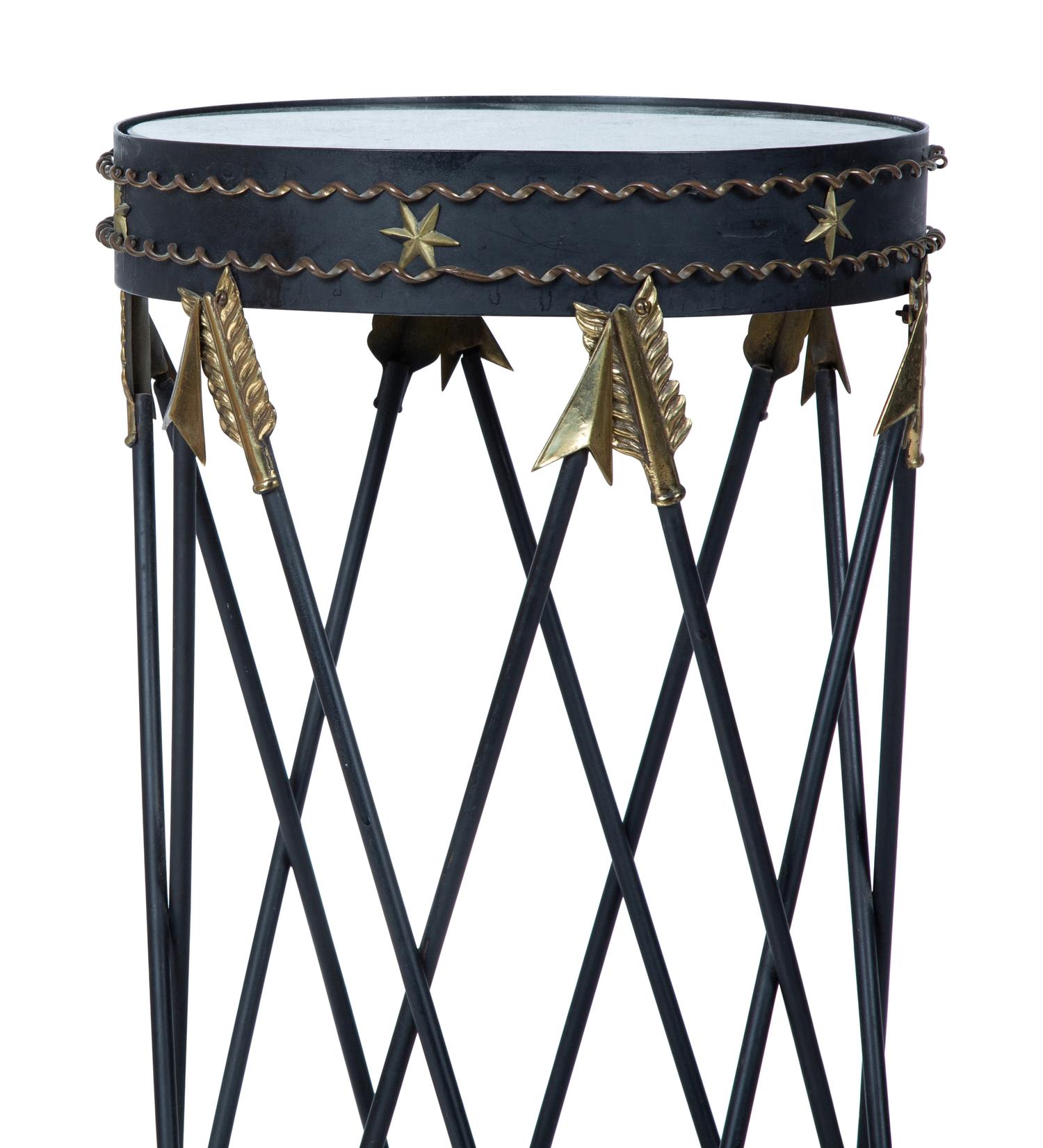 An Italian Neoclassical Style Tole Mirror-Top Table