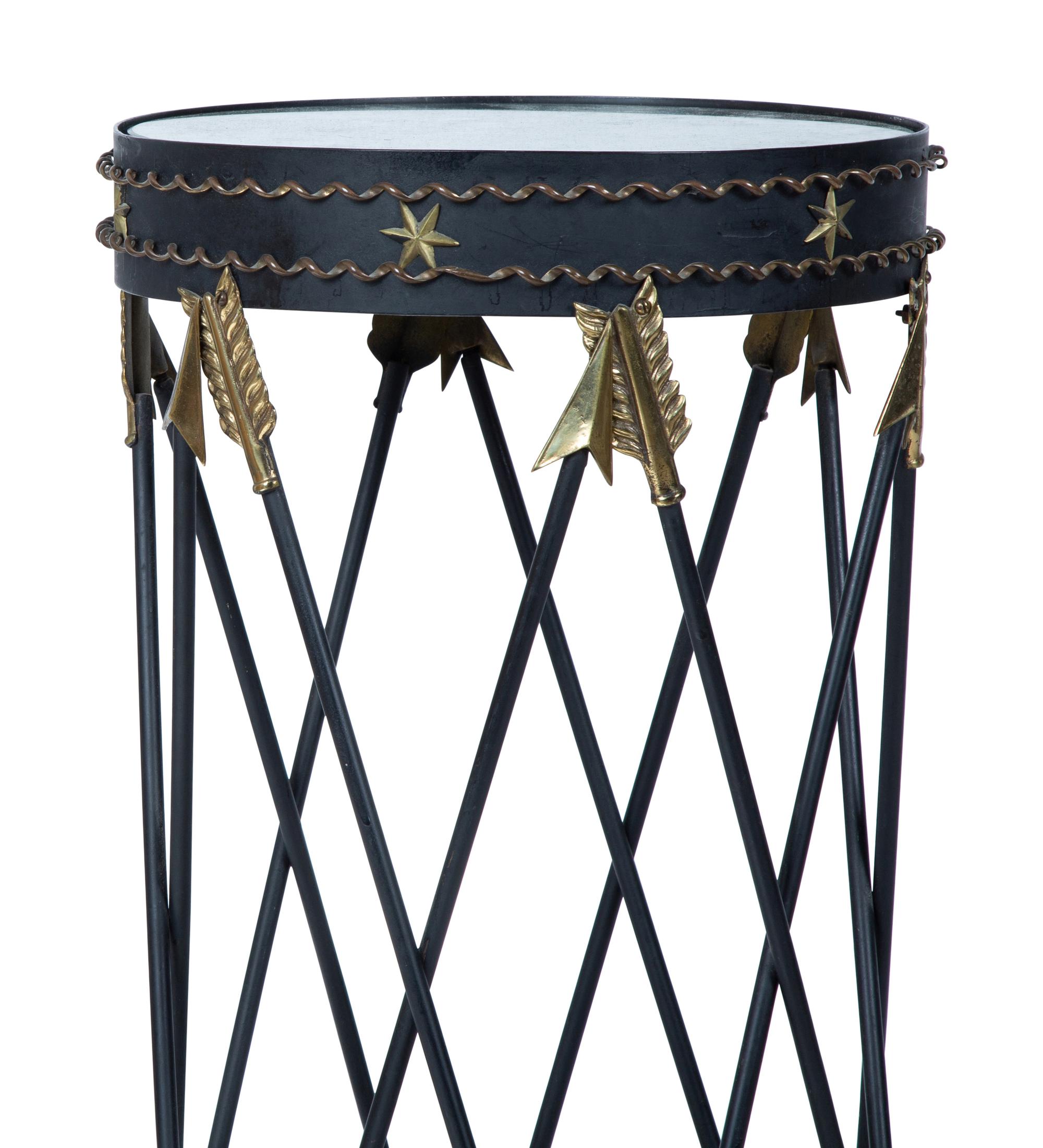 An Italian Neoclassical Style Tole Mirror-Top Table