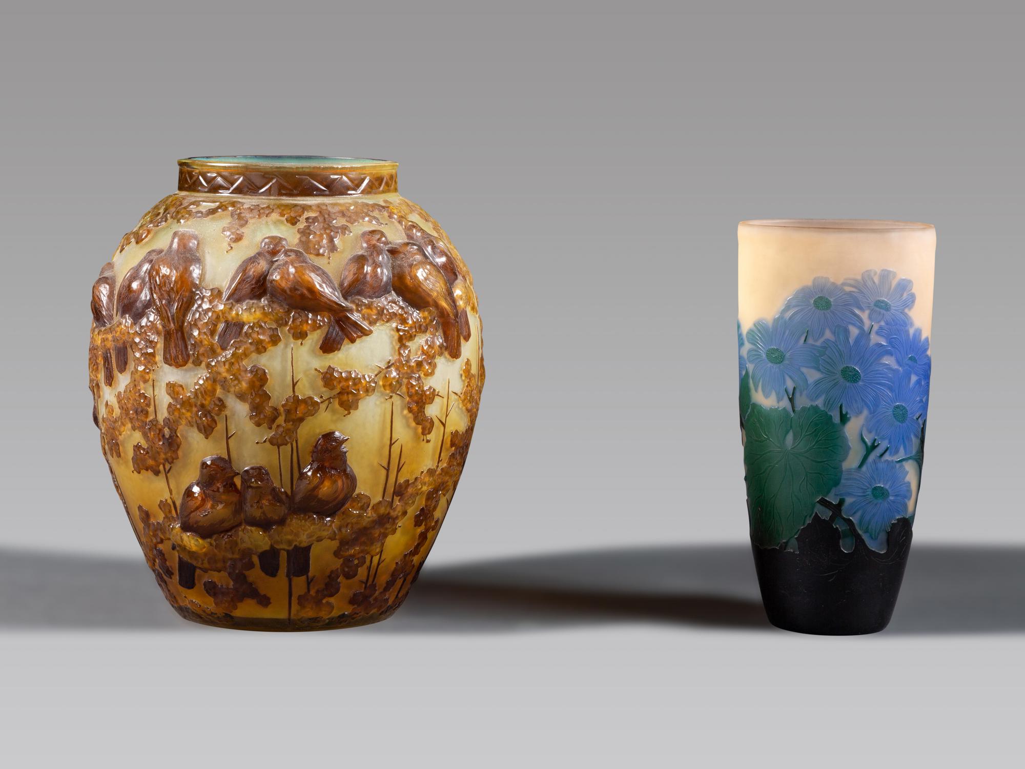 Gallé and Muller Frères Vases