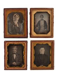 [EARLY PHOTOGRAPHY]. A group of 23 daguerreotype and tintype portraits of subjects with glasses, including: