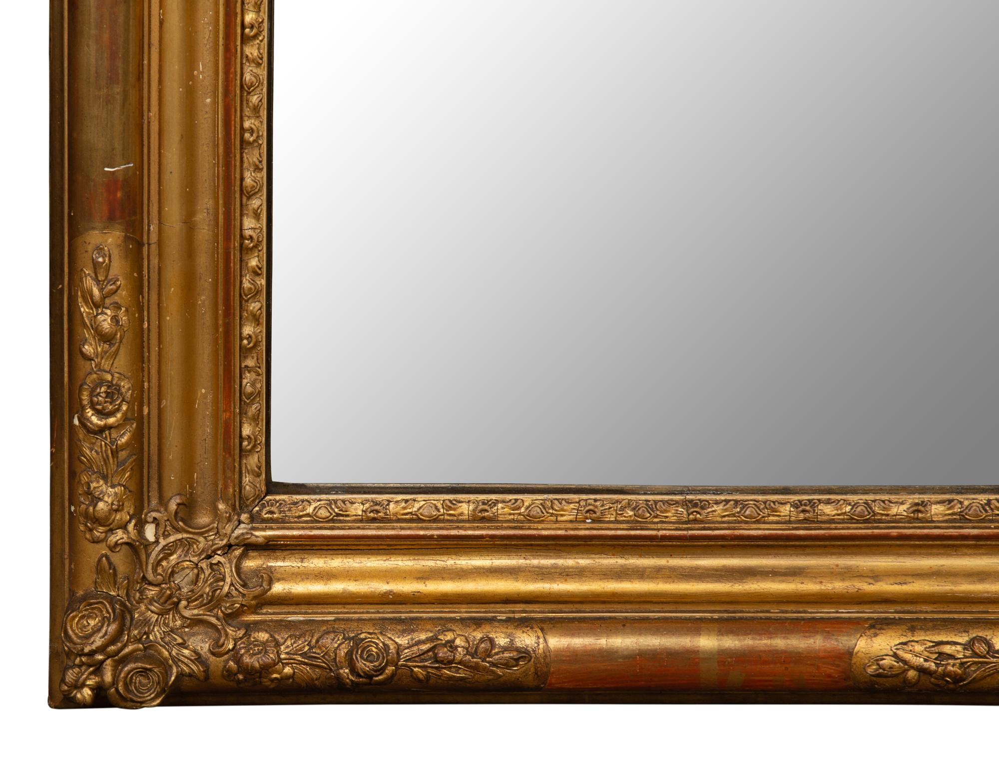 A Louis XVI Style Giltwood Framed Mirror — 19TH CENTURY