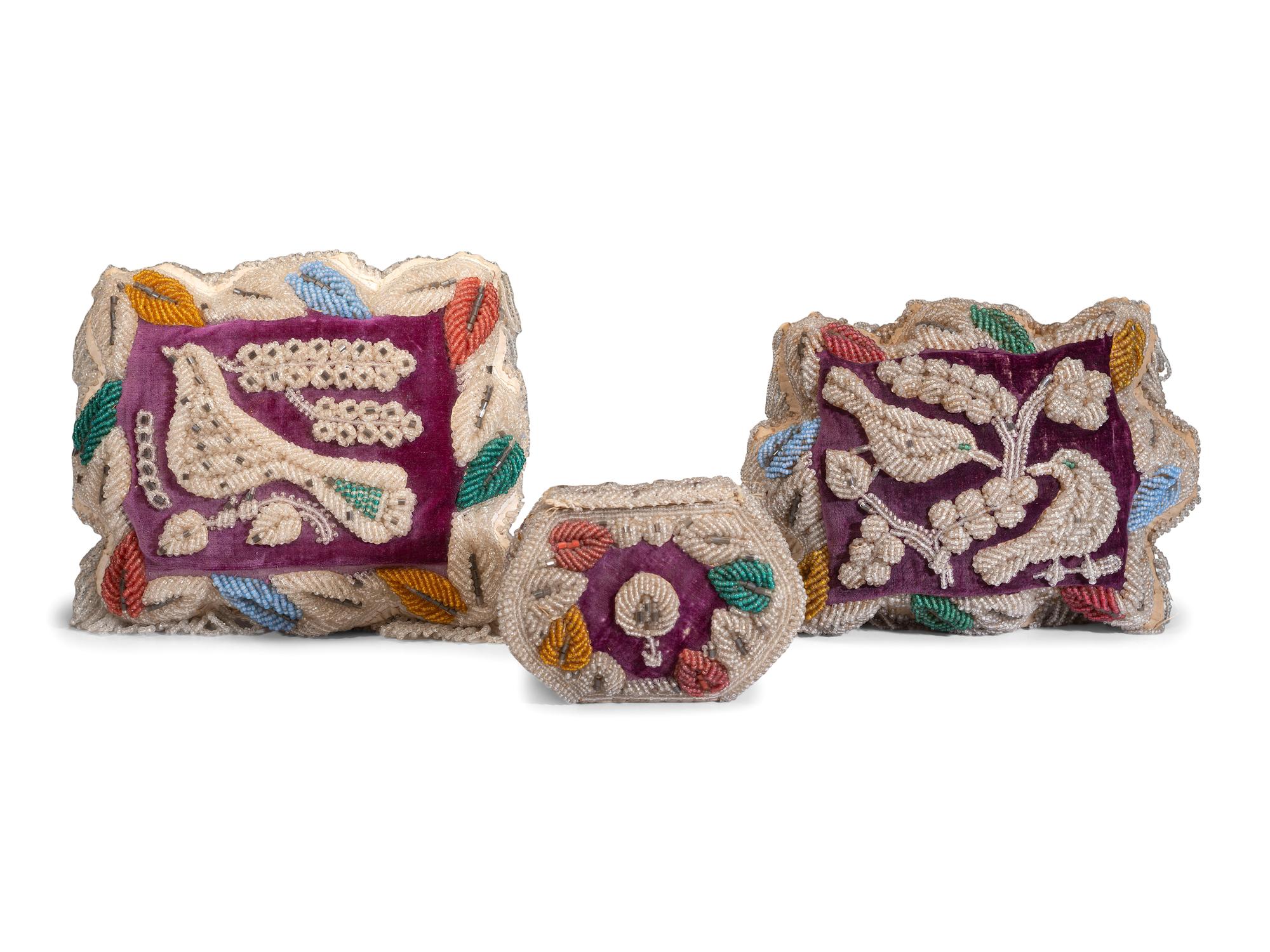 Haudenosaunee Beaded Pillows and Purse