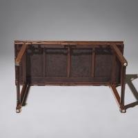 A Chinese Hardwood and Huamu Side Table, Bianzhuo , 20th Century 二十世紀 樺木及硬木拐子龍紋邊桌