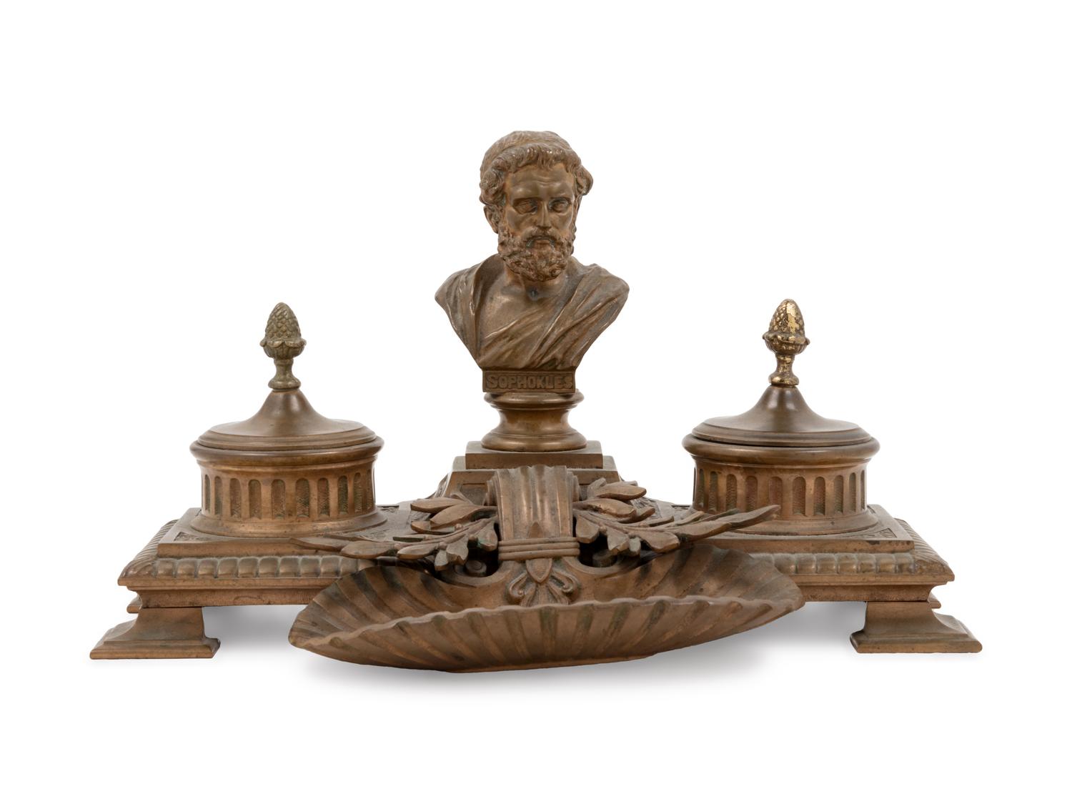 A Neoclassical Bronze Inkstand