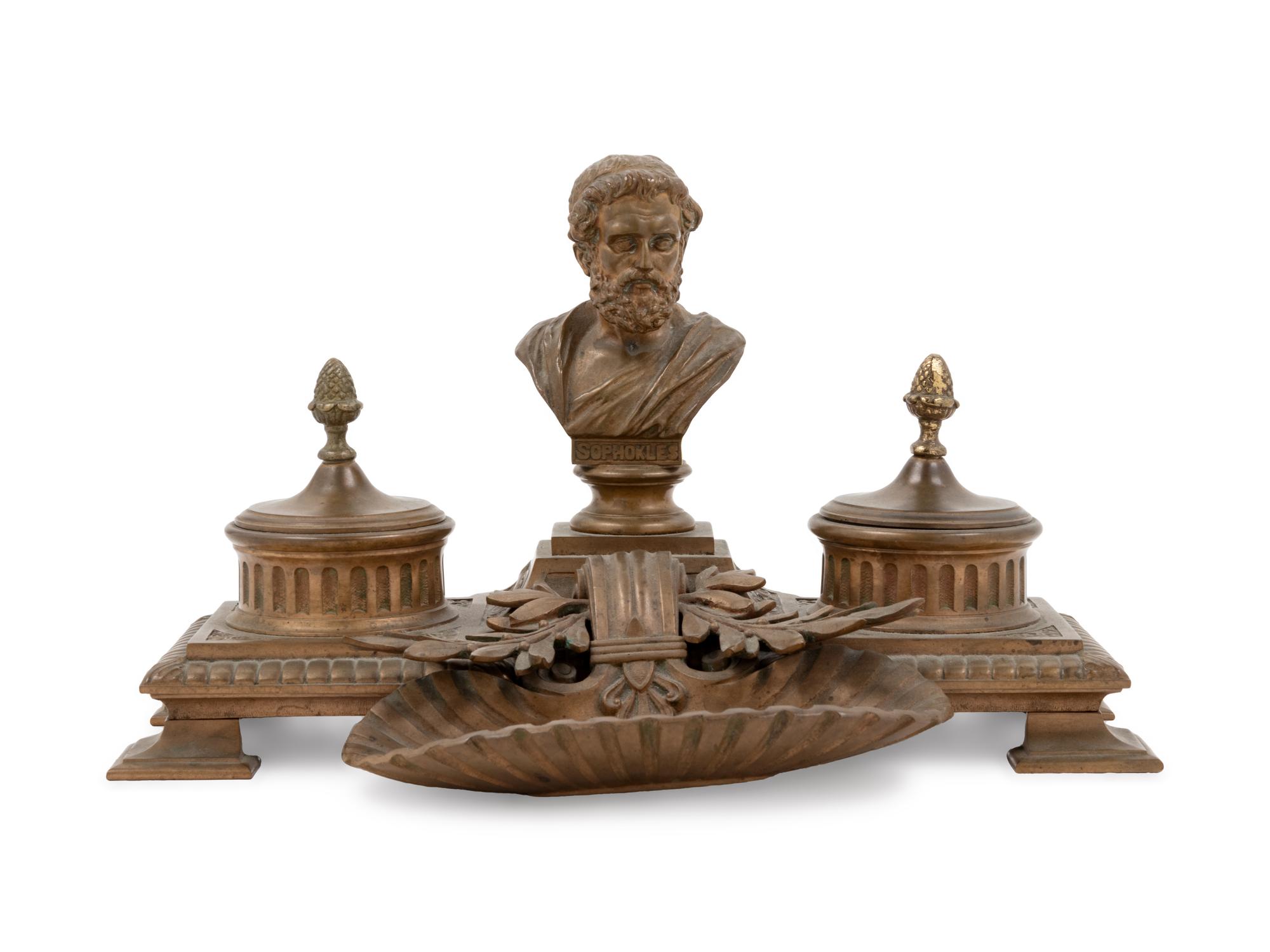 A Neoclassical Bronze Inkstand