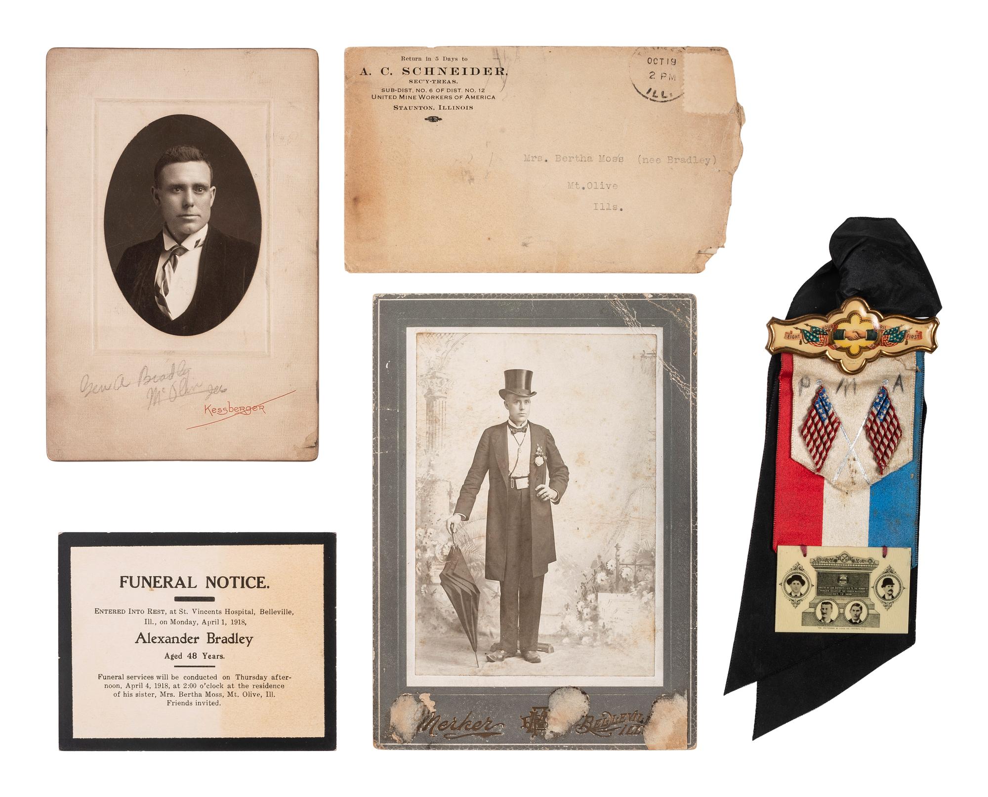 [UNIONS]. A group of 6 items relating to the Progressive Miners of America, including: