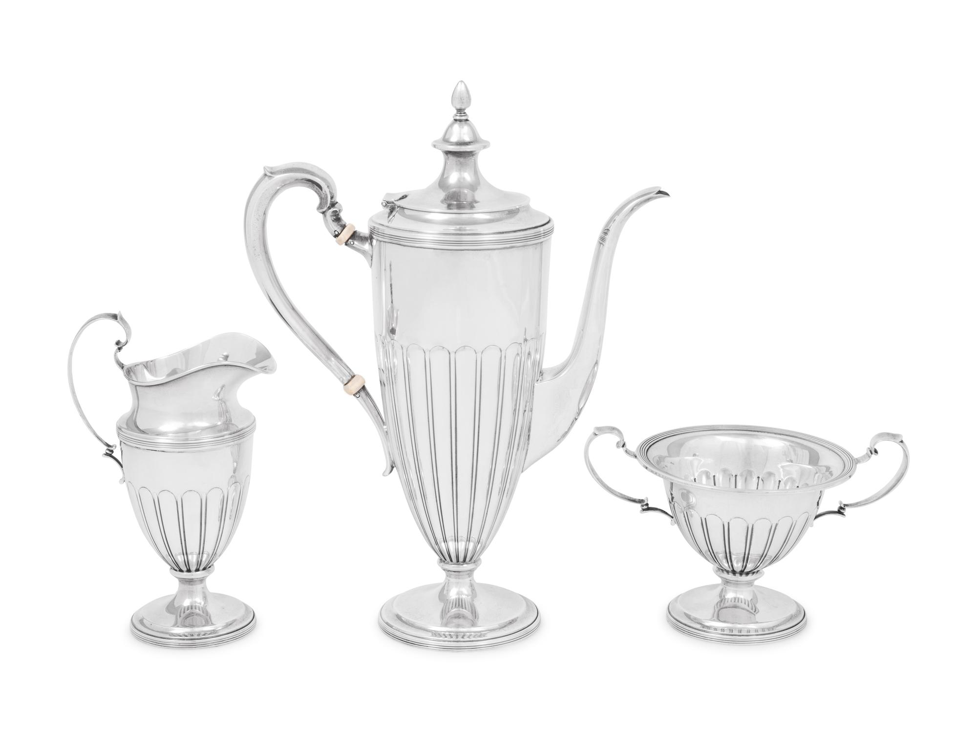An American Silver Three-Piece Coffee Service