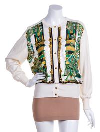 An Hermes Cream Cardigan Sweater, Size 40.