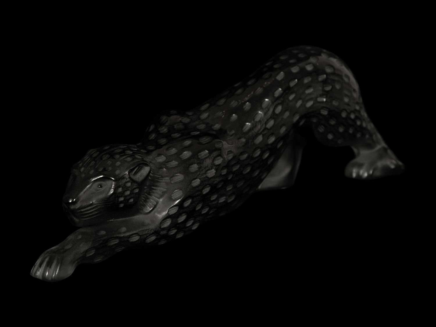 Two Lalique Zeila Panther Sculptures