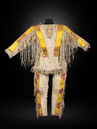 Sioux Quilled Hide Shirt and Leggings